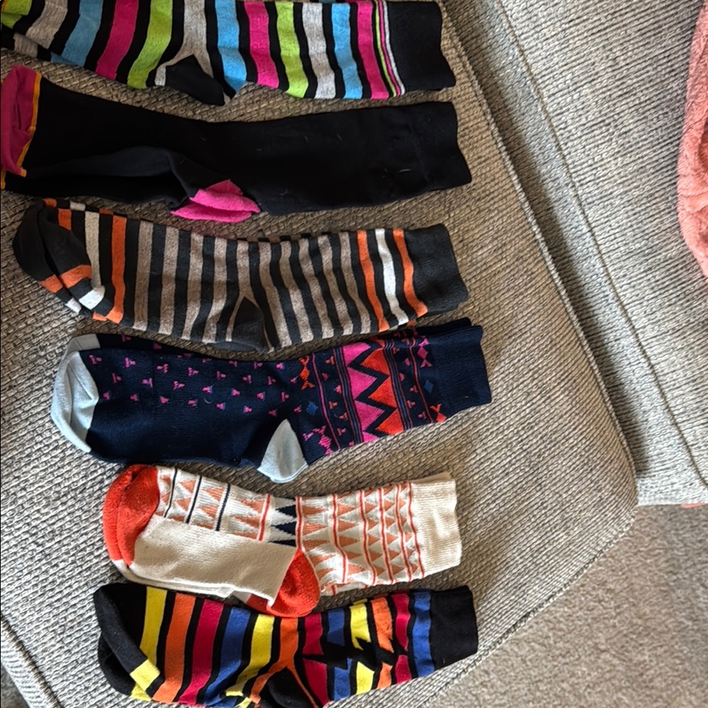 Colorful Striped and Patterned Socks Set